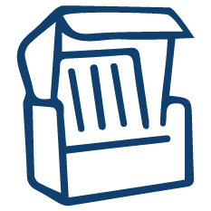 Strandkorb am Strand saisonbedingt Strandkorb am Strand saisonbedingt